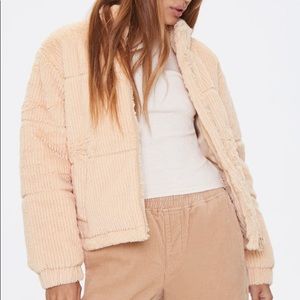 Plush quilted puffer jacket